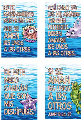 Thunder Island VBS Key Verse Posters (Set of 4) Spanish