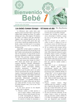 Welcome Baby -- Newsletters for Ten Families (Spanish)