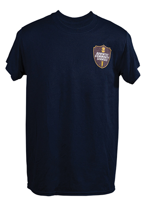 Camiseta azul marino | con logo de ACS