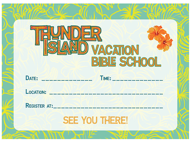 Thunder Island VBS Postcard Invitations (Set of 100)