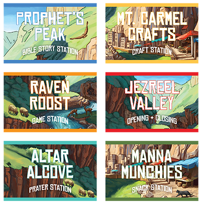 Mountain of Miracles VBS Station Posters (set of 6)