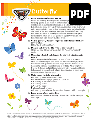 Busy Bee Butterfly Award - PDF Download