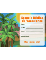 Fiercely Faithful VBS Postcard Invites (set of 100) | Spanish