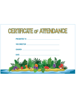 Thunder Island VBS Certificate of Attendance (Set of 10)