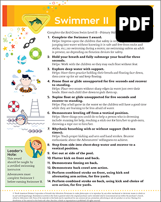 Builder Swimmer II Award - PDF Downl