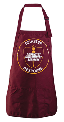Delantal vinotinto | Logo Disaster response (ACSDR)
