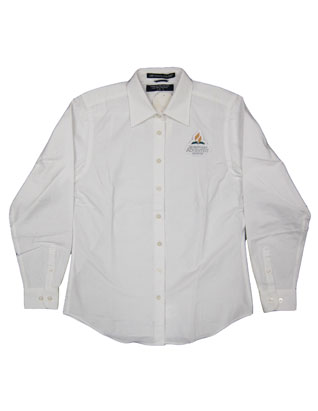 Adventist Logo Women's White Oxford Long Sleeve Shirt