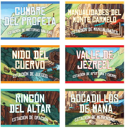 Mountain of Miracles VBS Station Posters (set of 6) | Spanish