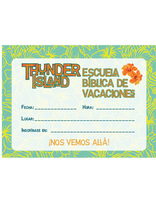 Thunder Island VBS Postcard Invites (Set of 100) Spanish