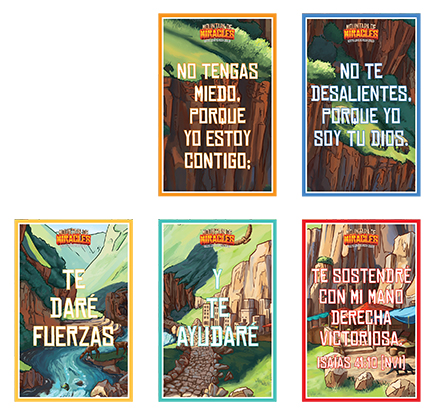 Mountain of Miracles VBS Key Verse Posters (set of 5) | Spanish