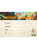 Mountain of Miracles VBS Certificate of Attendance (pkg of 10)