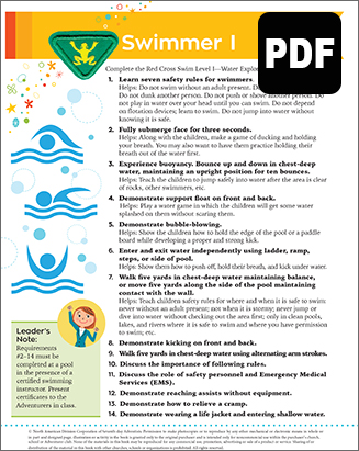 Busy Bee Swimmer I Award - PDF Download