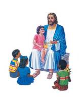 Jesus Seated with Four Children
