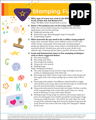 Helping Hand Stamping Fun Art Award - PDF Download