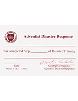 Adventist Disaster Response Certification Card