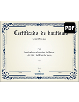 Certificado de bautismo | PDF Descargable
