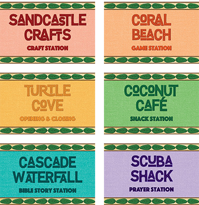 Thunder Island VBS Station Posters (set of 6)