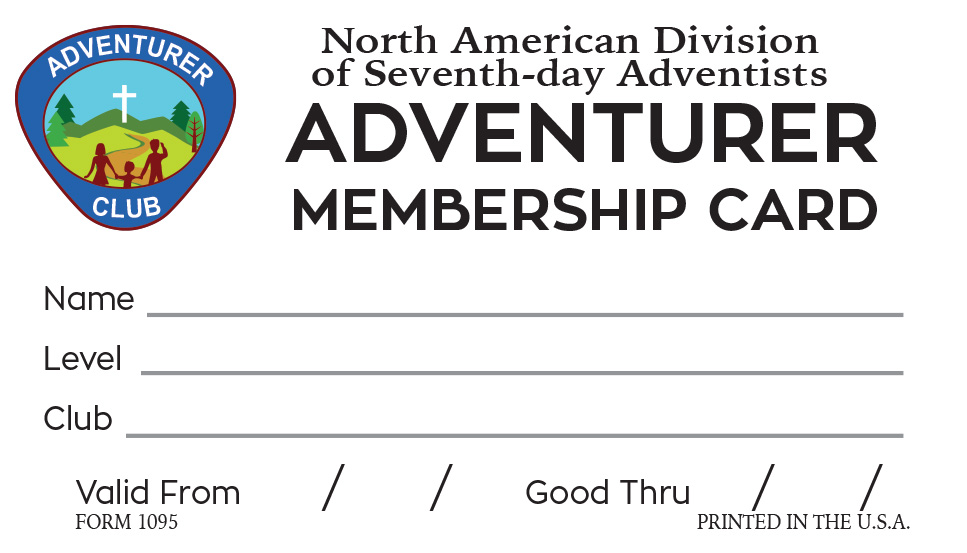 Adventurer Club Membership Card Sheet of 10
