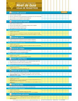Investiture Achievement Guide Record Chart (Spanish)