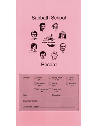 Sabbath School Class Record Card (All Divisions)