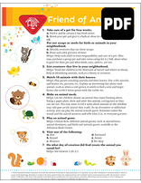 Busy Bee Friend of Animals Award - PDF Download