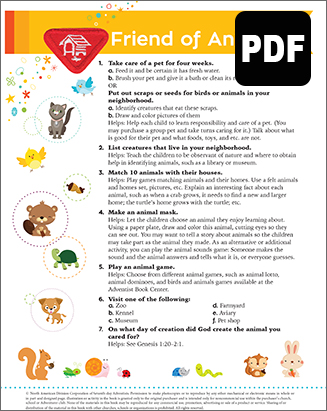 Busy Bee Friend of Animals Award - PDF Download